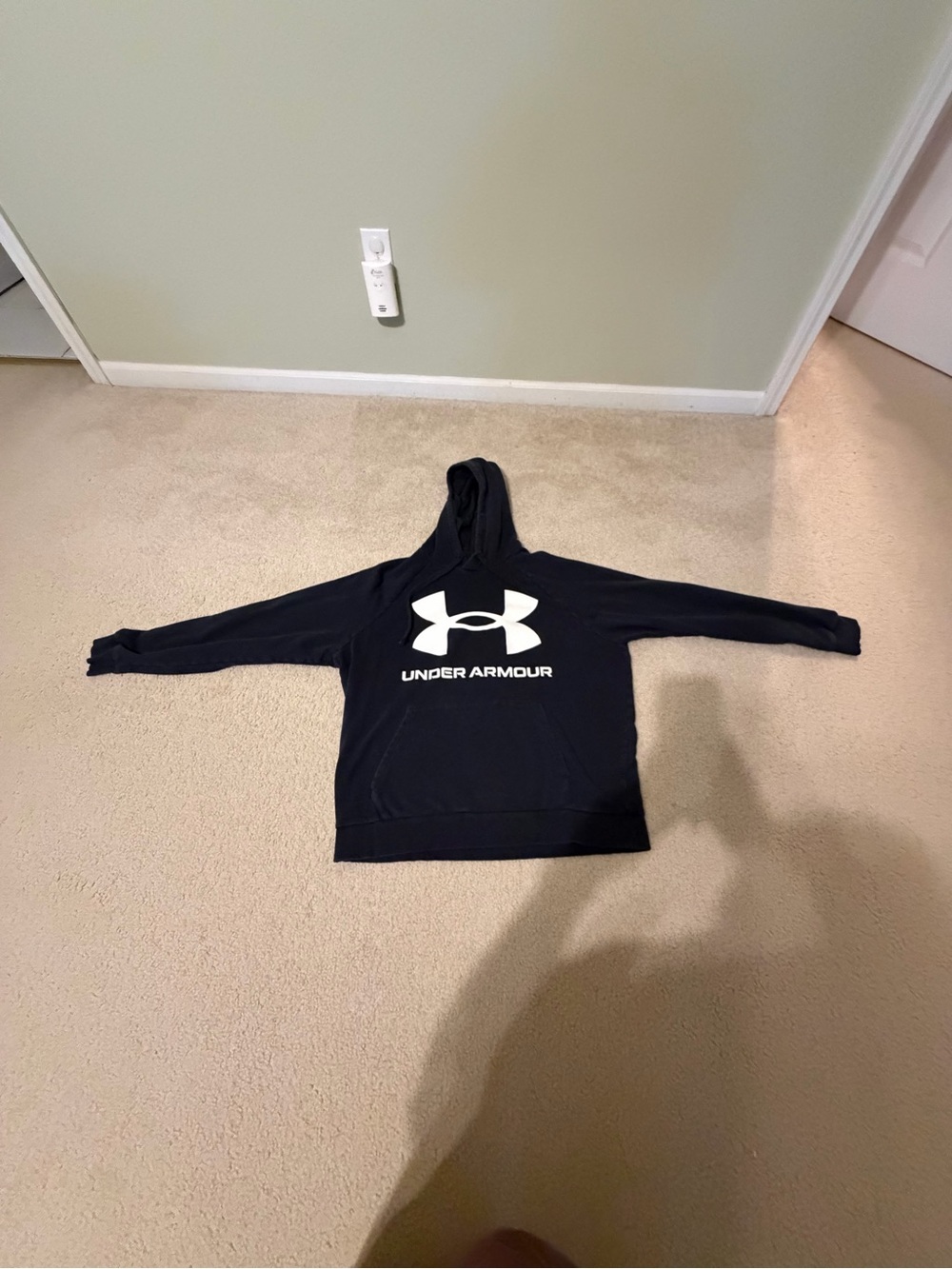 Large Under Amour UA Storm Black & White Hoodie Hooded Sweatshirt